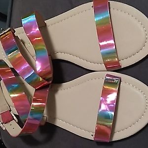 Iridescent sandals